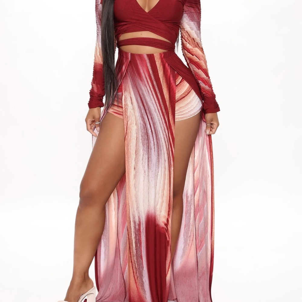 Burgundy maxi dress